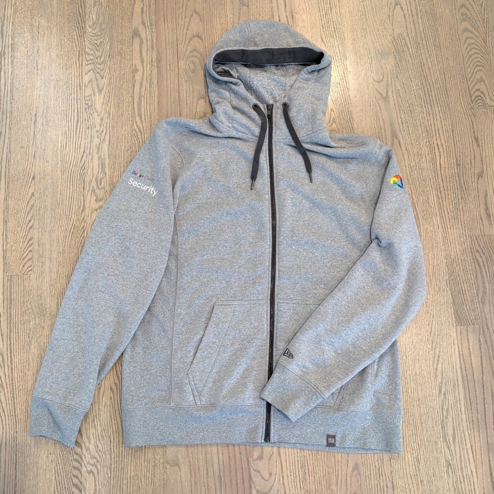 Google Cloud Security Employee Hoodie Mens XL Gray Full Zip Rare Tech New Era